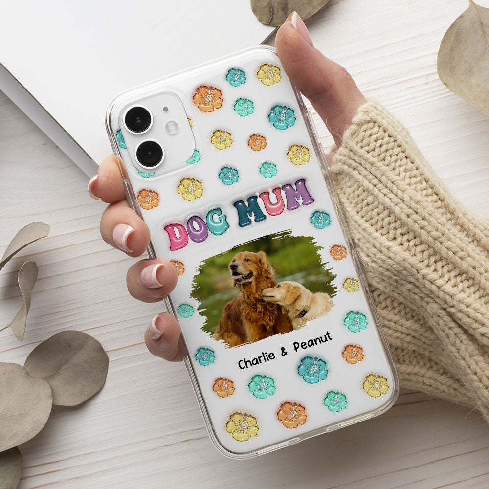 Dog Mom Summer Photo - Personalized 3D Inflated Effect Phone Case