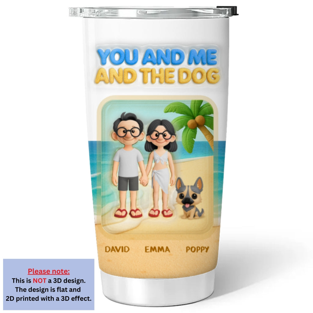 Custom Christmas Birthday Gifts For Dog Lovers • Just Us - Personalized 3D Inflated Effect Tumbler