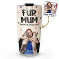 Custom Photo Christmas Birthday Gifts For Pet Mom, Pet Lovers • Mom Love Fur Baby The Most Photo - Personalized 3D Inflated Effect Tumbler