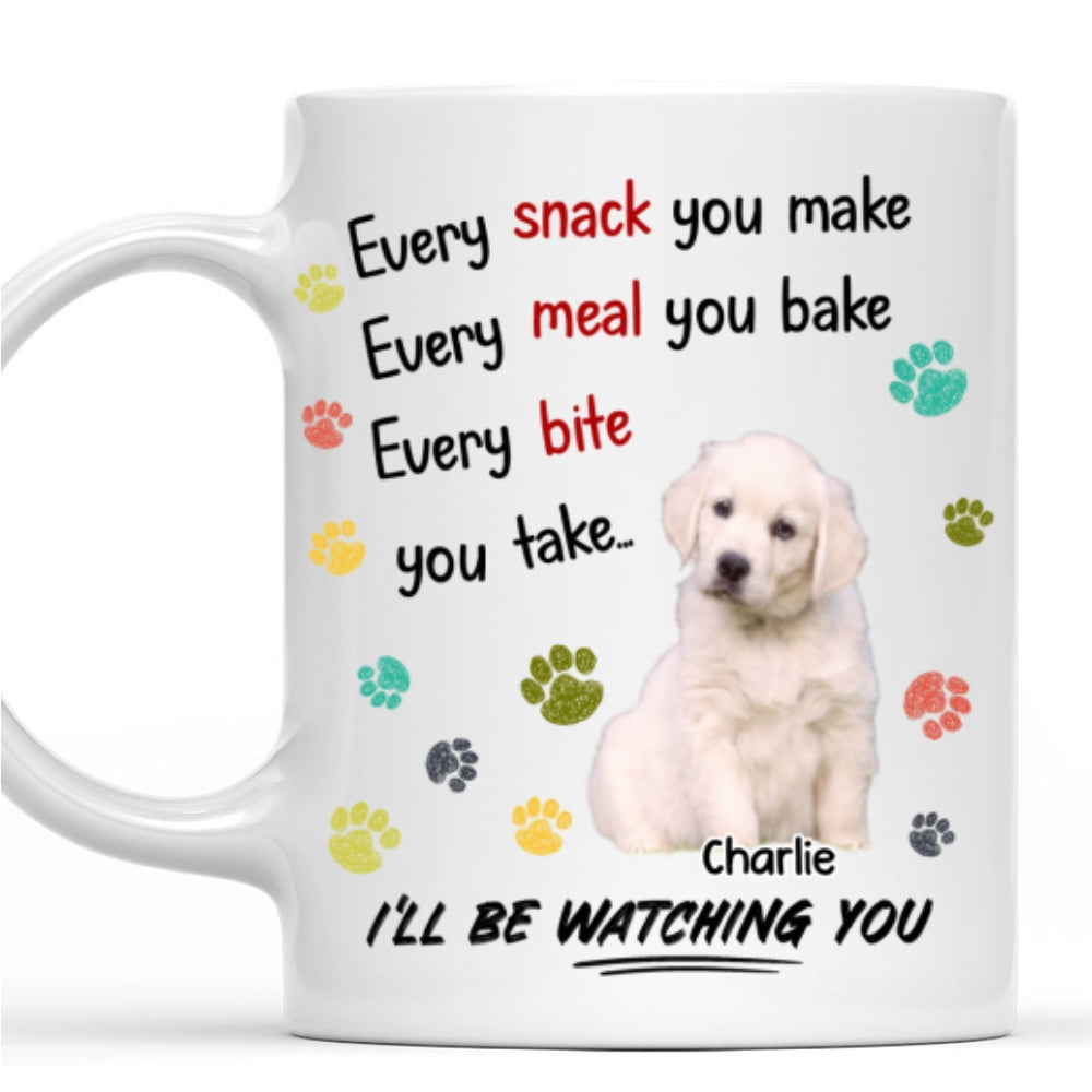 Custom Photo Mother's Father's day Birthday Gifts For Dog Lovers • Watching You Photo - Personalized Coffee Mug