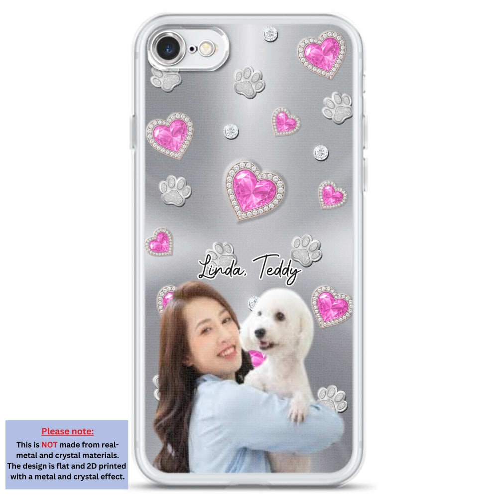 Glitter Cute Cartoon Dog Mom Photo - Personalized Phone Case