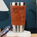 Custom Father's day Birthday Gifts For Dog Dad, Dog Lovers • Best Dad Ever - Personalized Engraved Leather Tumbler