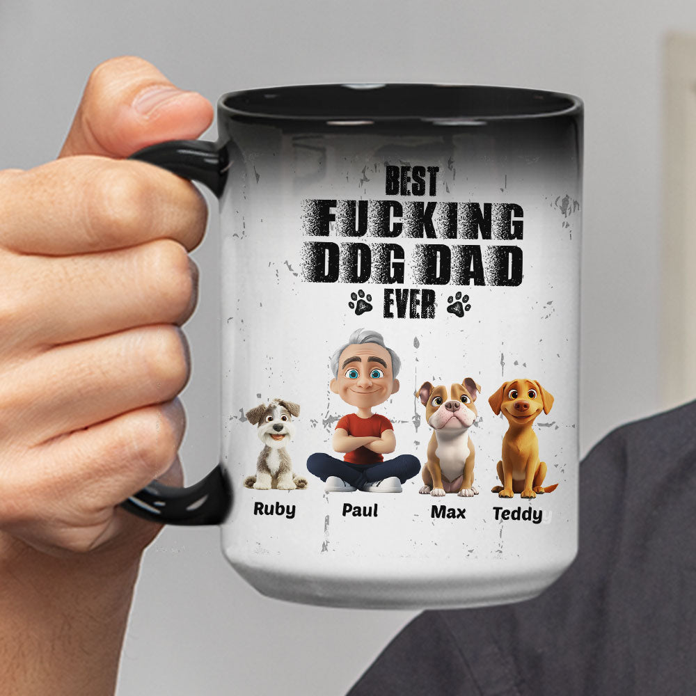 Custom Father's day Birthday Gifts For Dog Dad, Dog Lovers • Best Dad Ever - Personalized Color Changing Mug