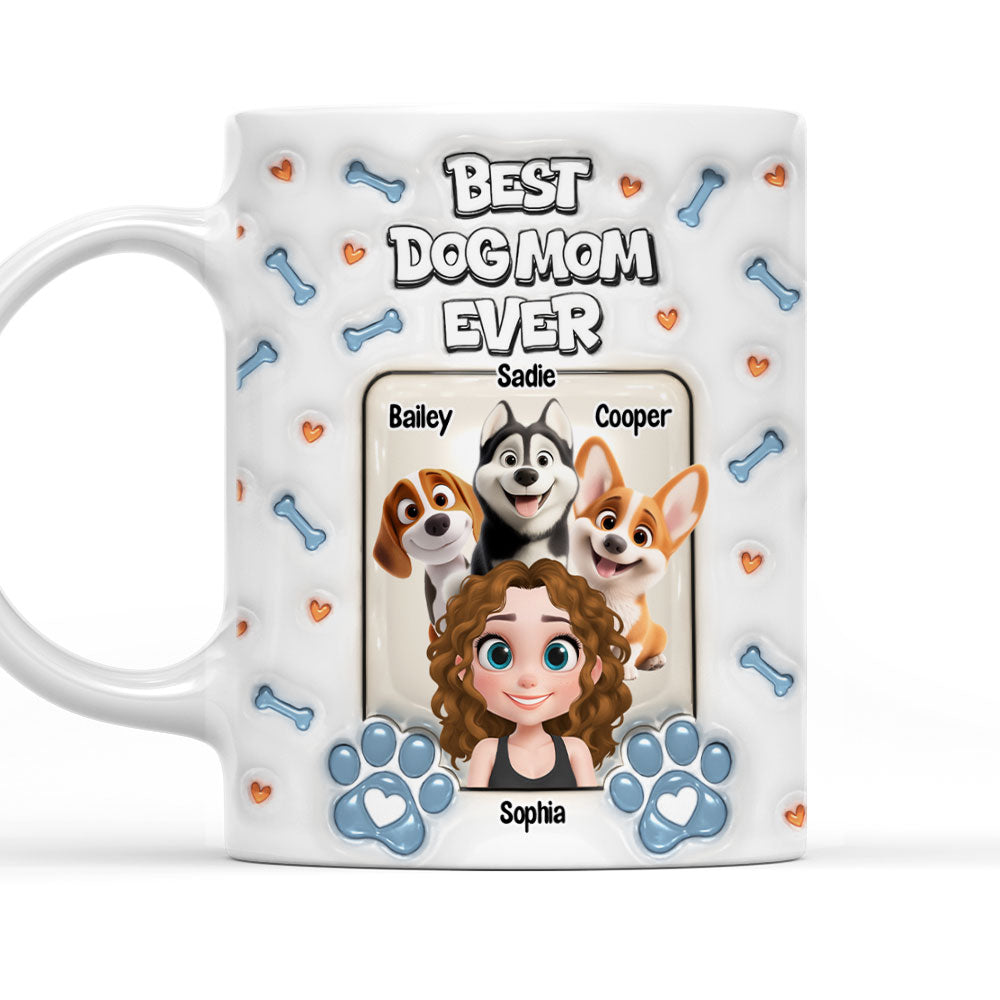 Custom Mother's day Birthday Gifts For Dog Mom, Dog Lovers • Forget Mother Day - Personalized 3D Inflated Effect Mug