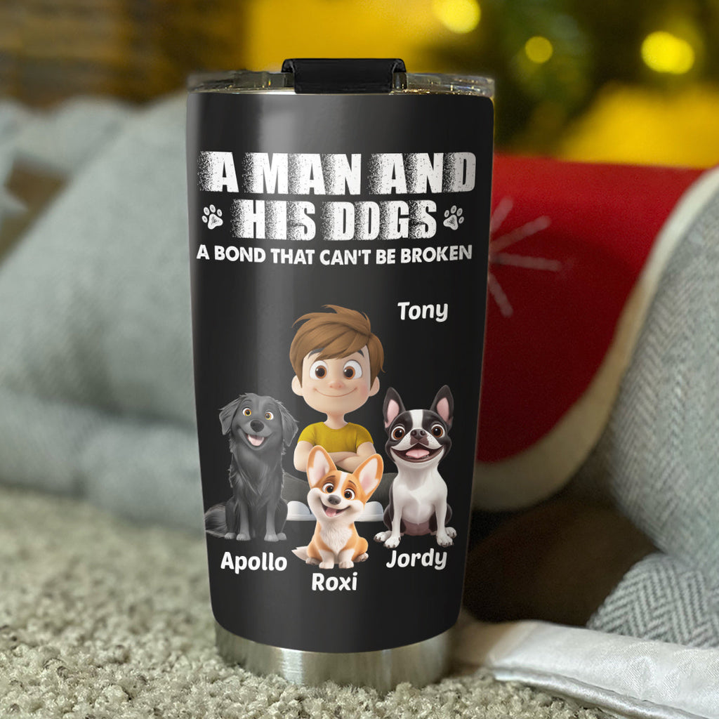 Custom Father's day Birthday Gifts For Dog Dad, Dog Lovers • Best Dog Dad Ever - Personalized Tumbler