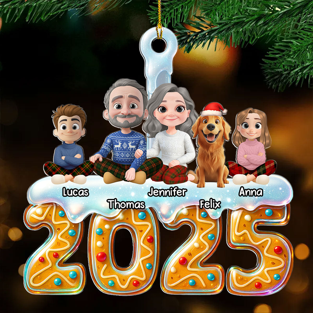 Custom Christmas Decor Home Birthday Gifts For Dog Lovers • 2025 Family Reunion - Personalized Acrylic Ornament