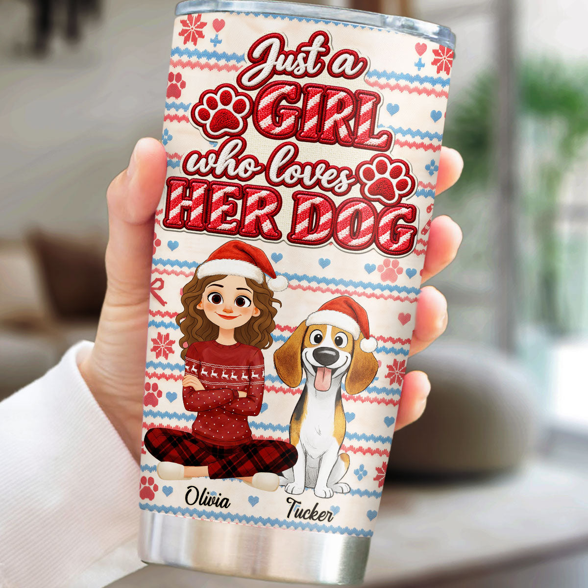 Custom Christmas Birthday Gifts For Cat Lovers • Forever My Dog Mom - Personalized Tumbler