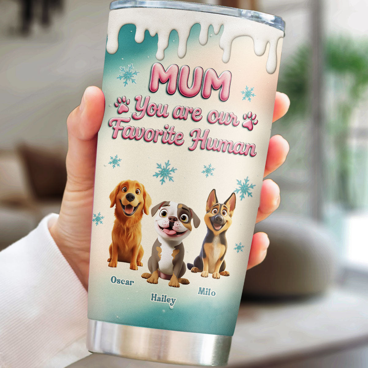 Custom Christmas Birthday Gifts For Dog Lovers • My Most Favorite Human - Personalized Tumbler