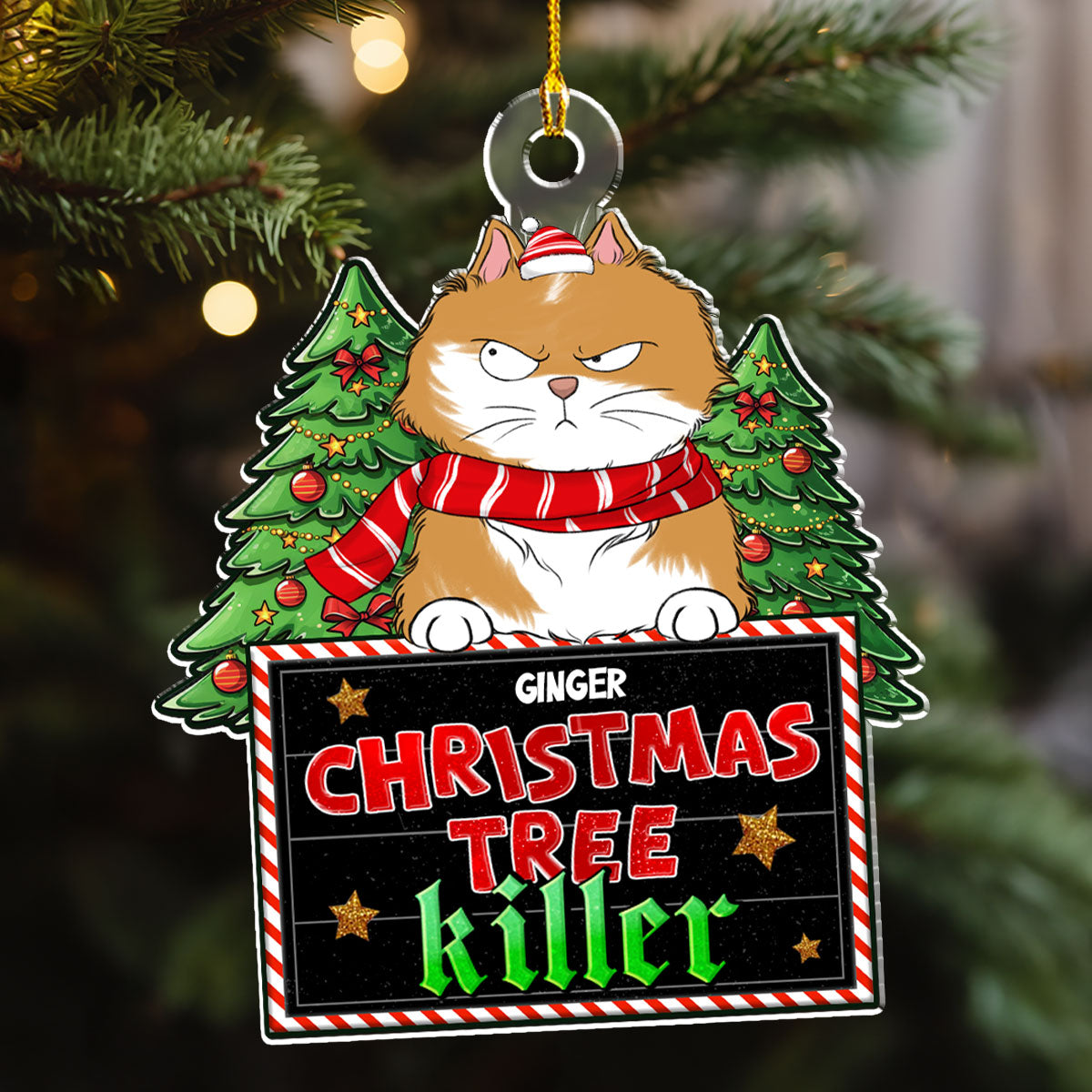 Christmas Tree Killer - Personalized Acrylic Ornament