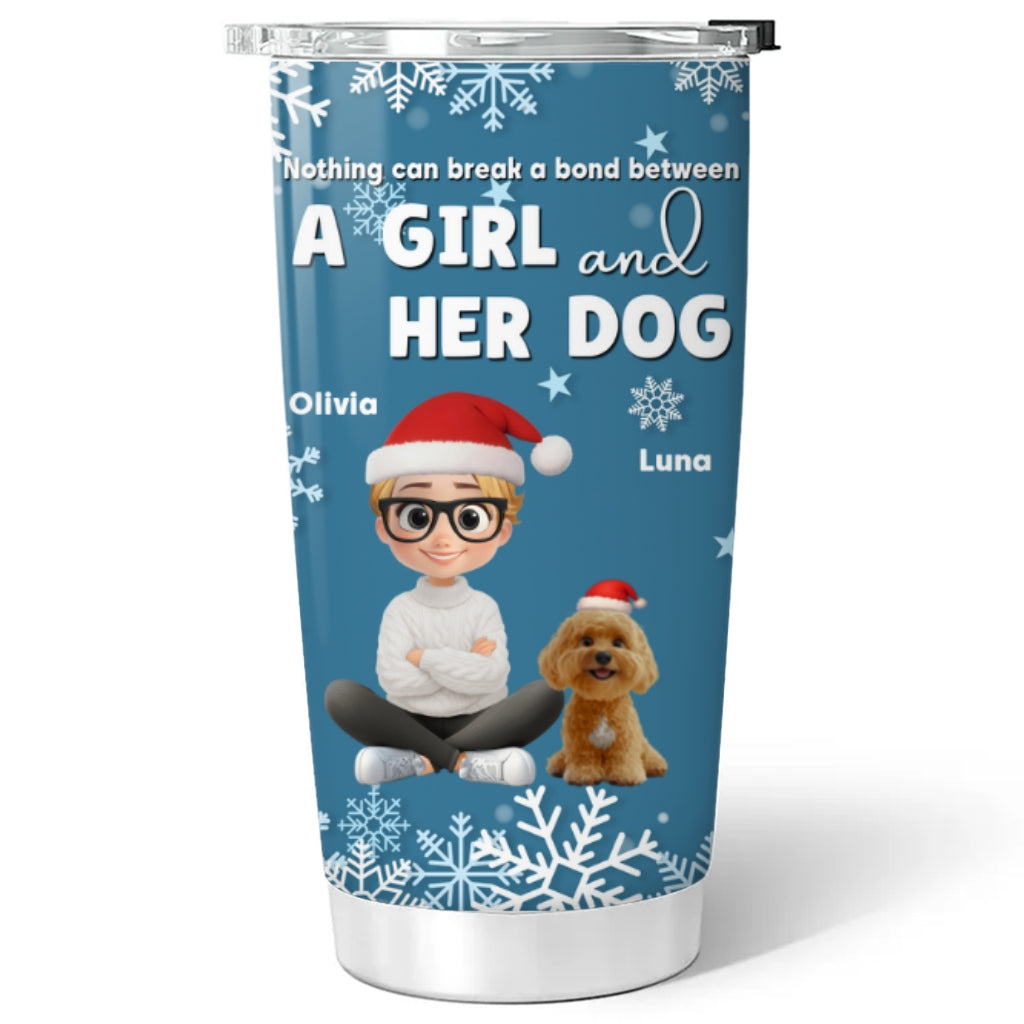 Custom Christmas Birthday Gifts For Dog Mom, Dog Lovers • White Christmas - Personalized Tumbler