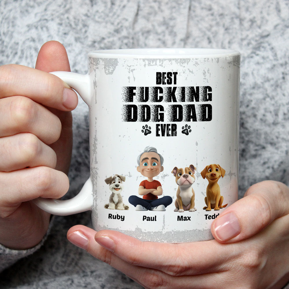 Custom Father's day Birthday Gifts For Dog Dad, Dog Lovers • Best Dad Ever - Personalized Coffee Mug