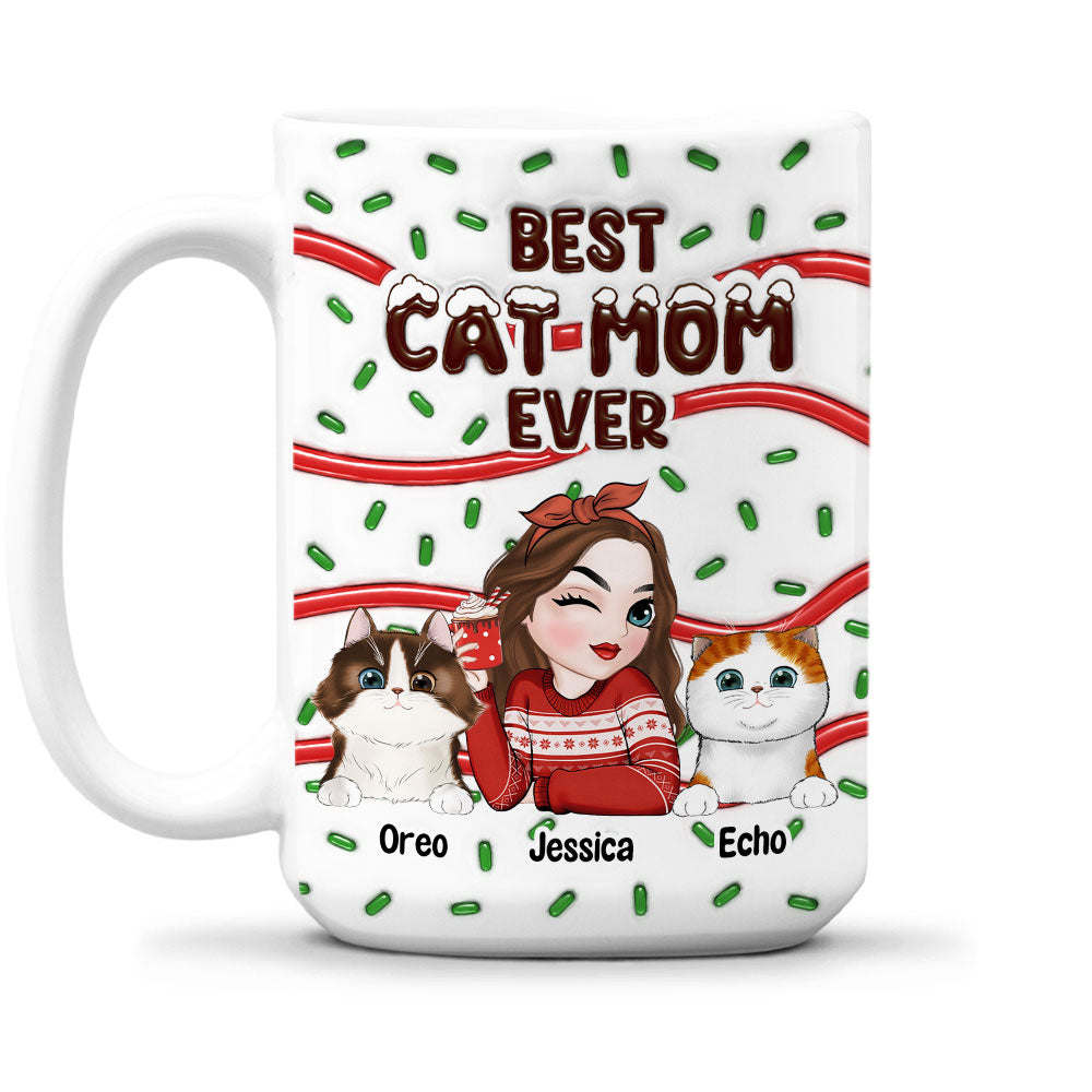 Custom Mother's day Birthday Gifts For Dog Mom, Dog Lovers • Best Fur Mom Cake - Personalized 3D Inflated Effect Mug