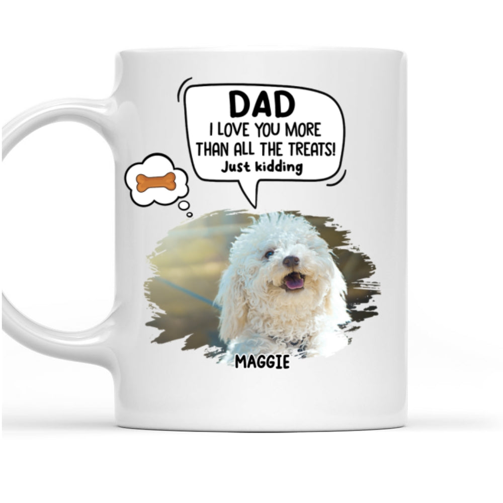 Custom Photo Christmas Birthday Gifts For Dog Dad, Dog Lovers • Just Kidding Photo - Personalized Coffee Mug