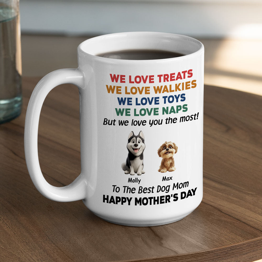 Custom Mother's Father's day Birthday Gifts For Dog Lovers • Love You The Most Version 4 - Personalized Coffee Mug