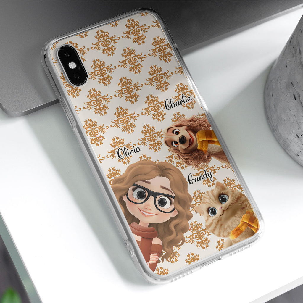 Pumskin Girl And Her Pet - Personalized Phone Case