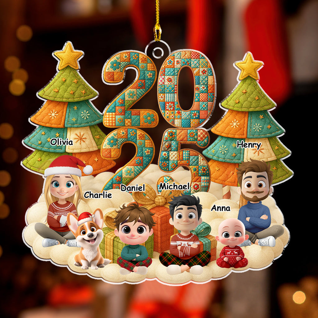 Custom Christmas Decor Home Birthday Gifts For Dog Lovers • A Patchwork Family - Personalized Acrylic Ornament