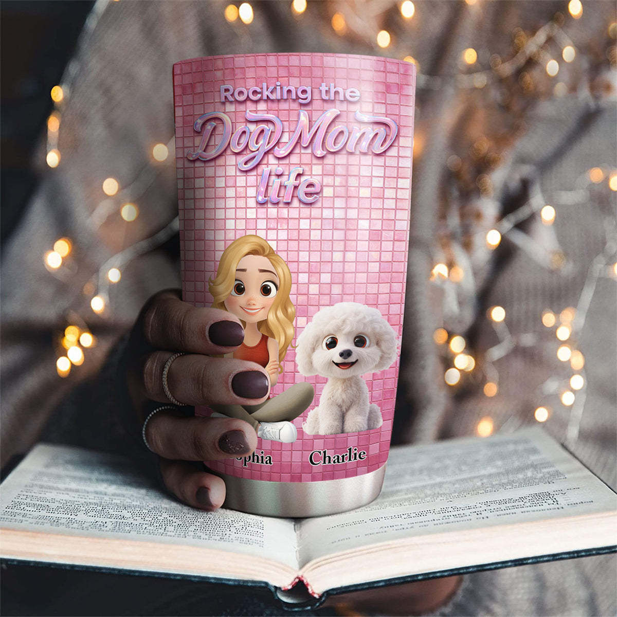 Custom Christmas Birthday Gifts For Dog Mom, Dog Lovers • Under The Disco Light - Personalized 3D Effect Tumbler