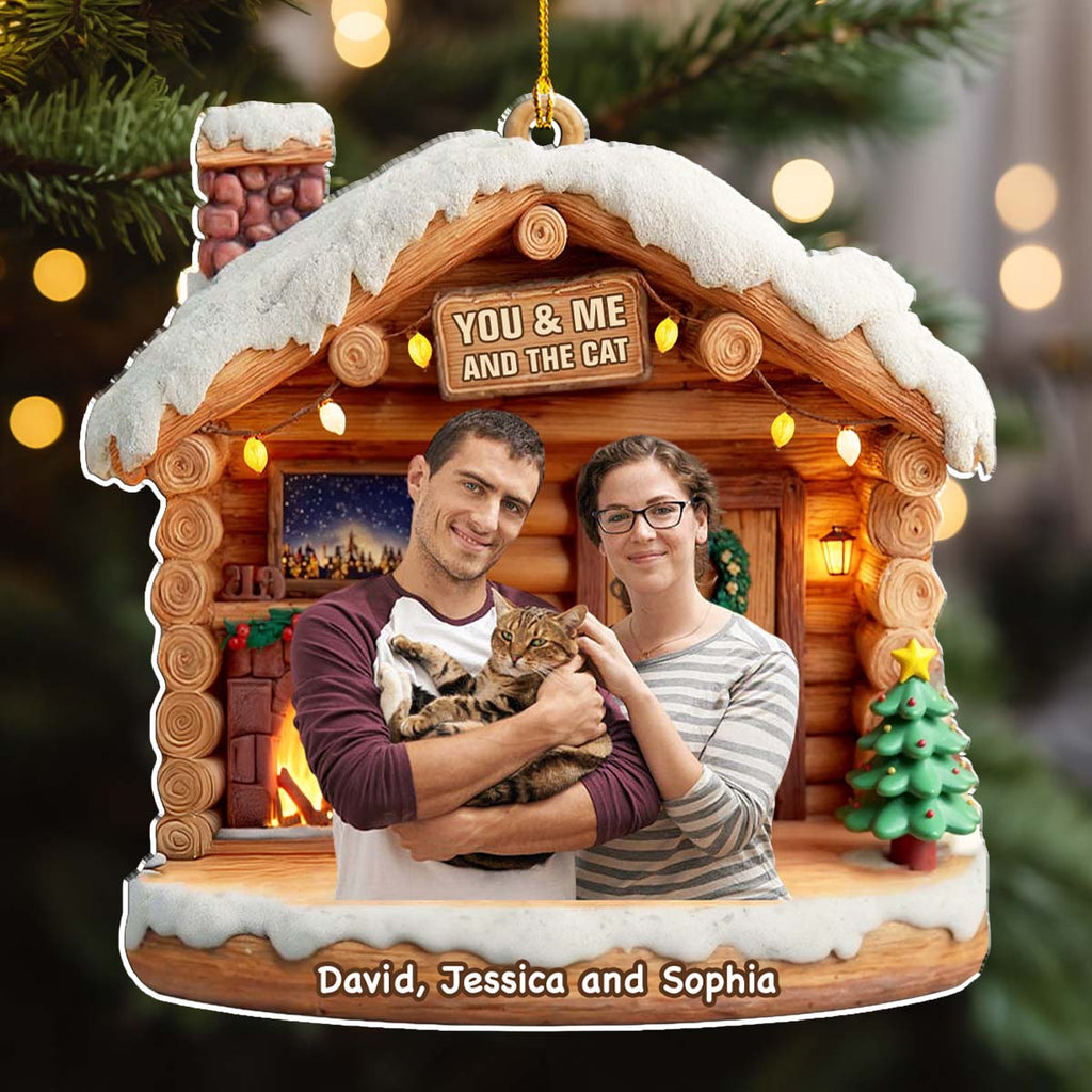 Custom Christmas Decor Home Birthday Gifts For Cat Lovers • Have A Chat Photo - Personalized 3D Effect Acrylic Ornament