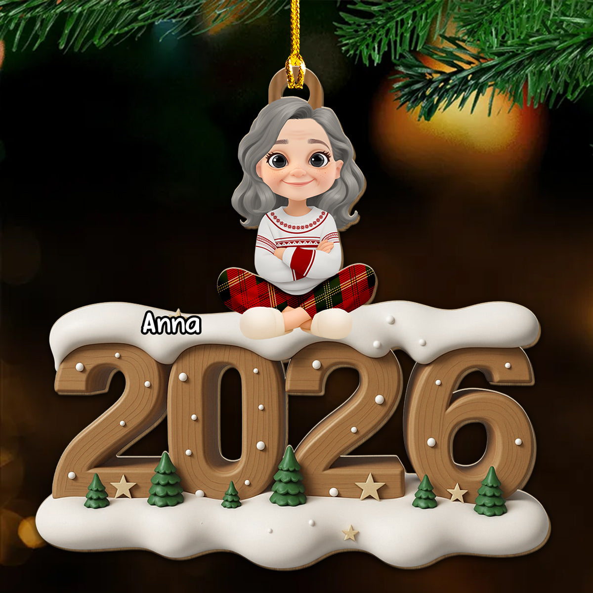 Custom Christmas Family Dog Dad And Mom • From Next Year Onwards - Personalized 3D Effect Wood Ornament