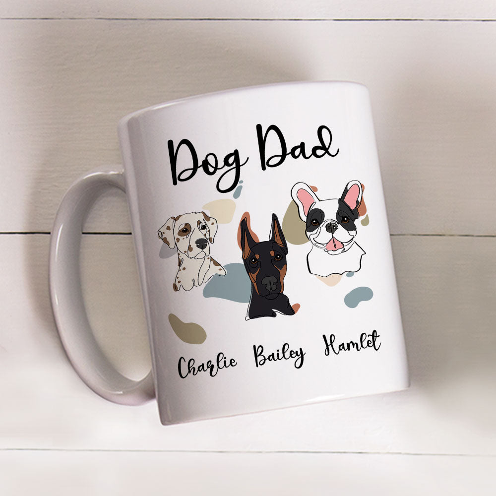 Custom Christmas Birthday Gifts For Dog Lovers • Dog Mom Dad Line - Personalized Coffee Mug