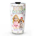 Custom Christmas Birthday Gifts For Dog Lovers • Dog Mother Of Pearl - Personalized 3D Inflated Effect Tumbler