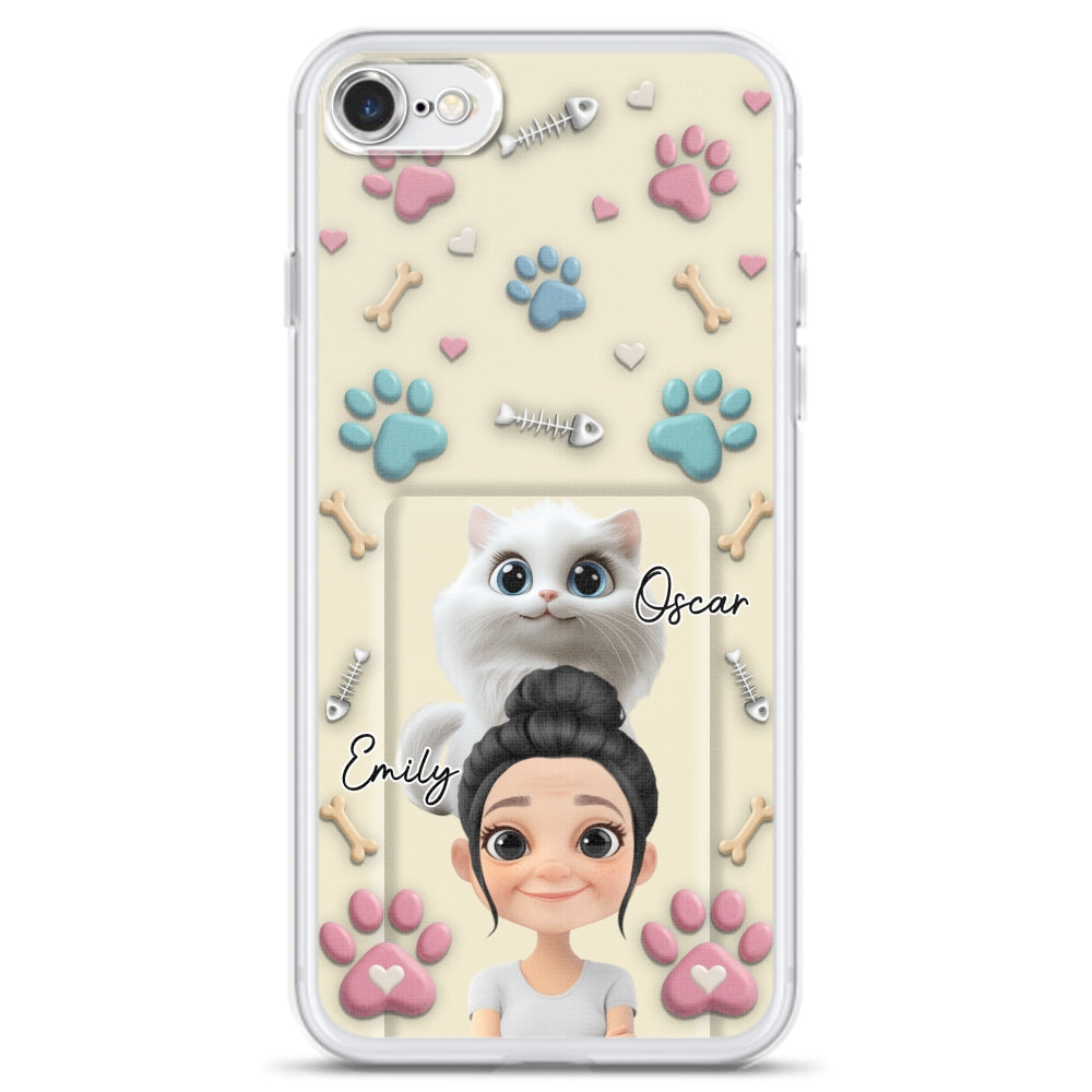 Cat Mom Cartoon - Personalized 3D Effect Phone Case