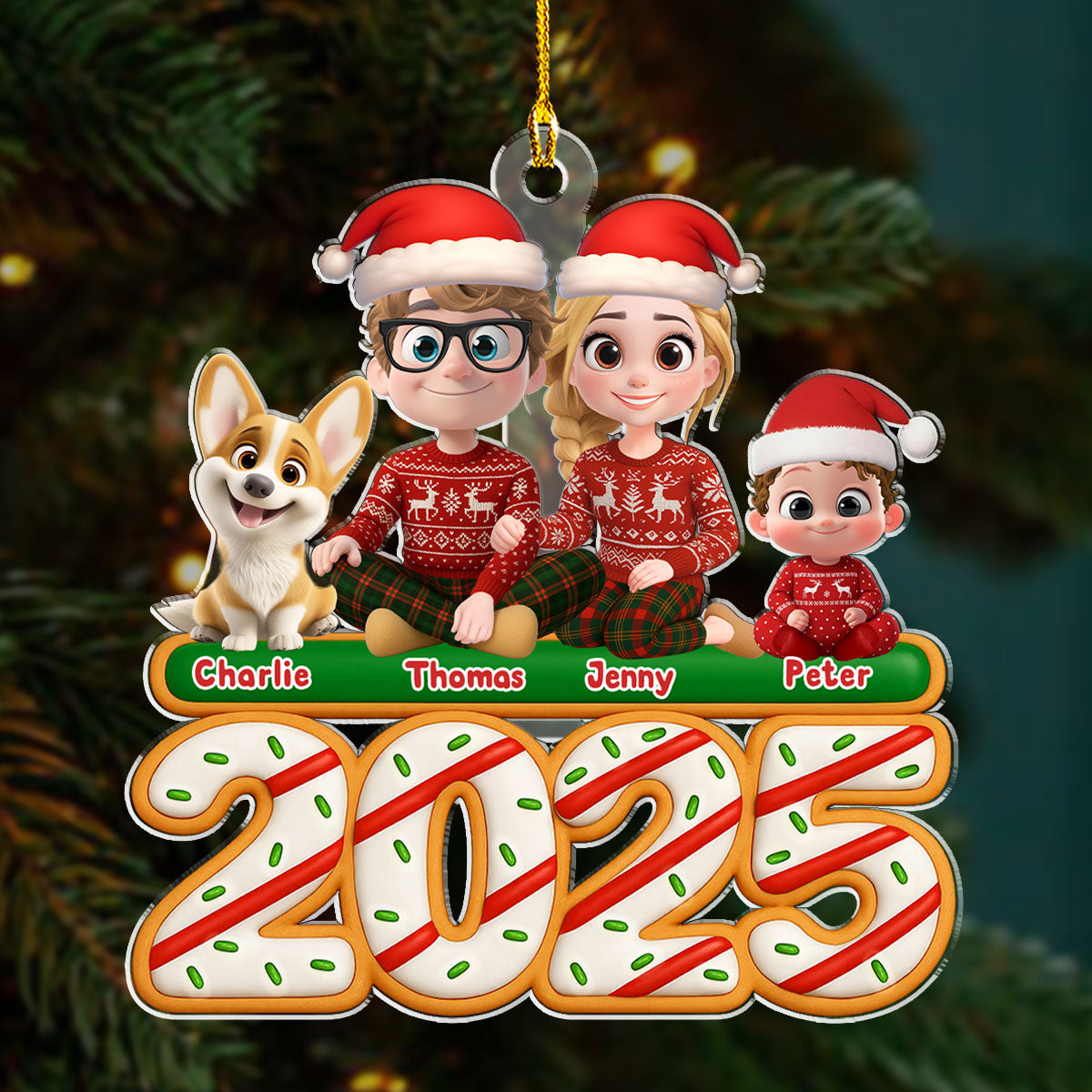 Custom Christmas Decor Home Birthday Gifts For Dog Lovers • We And Our Kids Tree Cake - Personalized Acrylic Ornament