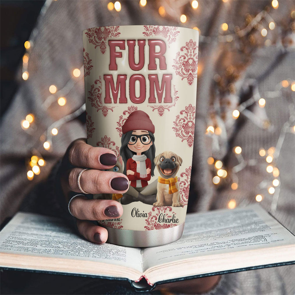 Custom Christmas Birthday Gifts For Pet Mom, Pet Lovers • Queen Of Pets - Personalized 3D Inflated Effect Tumbler