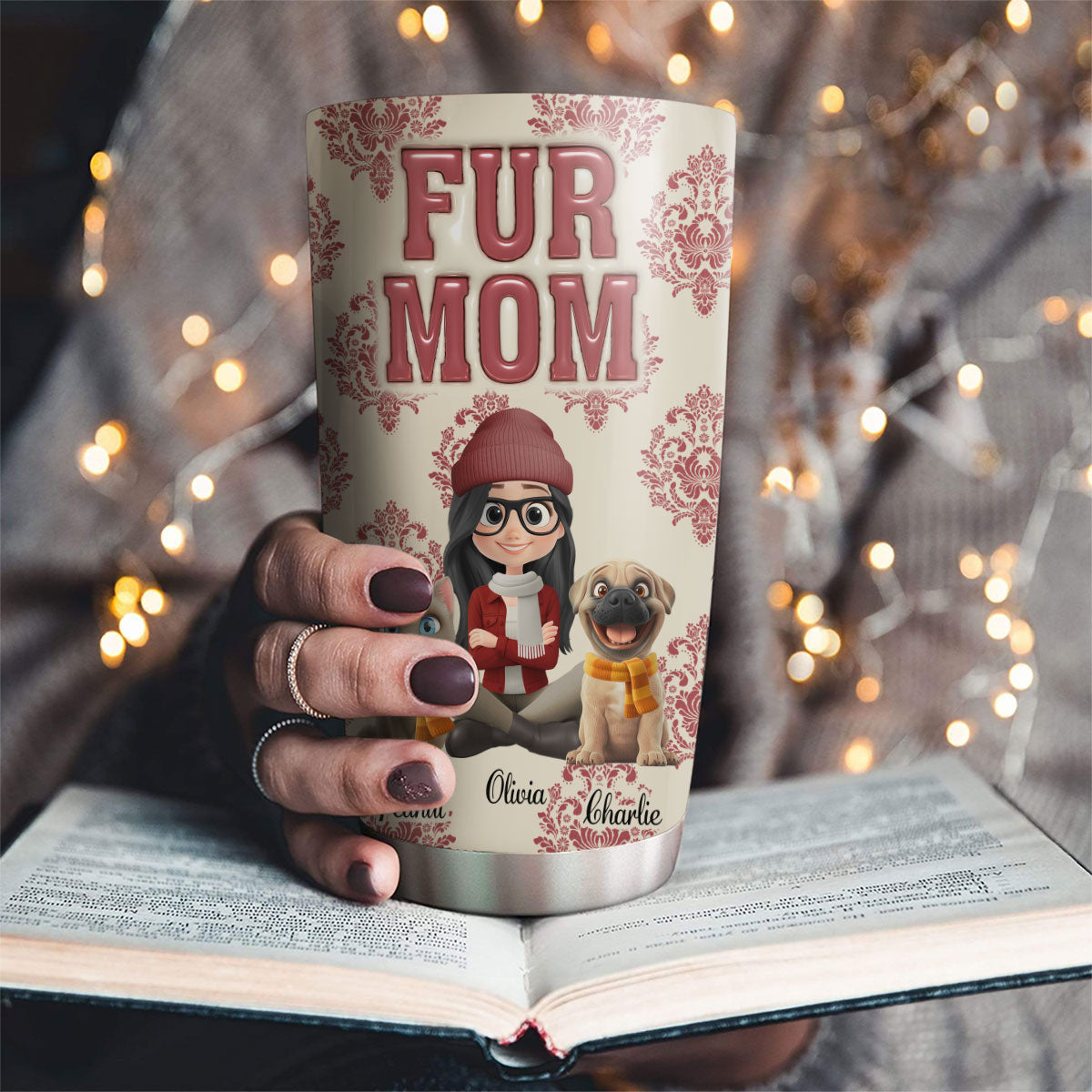 Custom Christmas Birthday Gifts For Pet Mom, Pet Lovers • Queen Of Pets - Personalized 3D Inflated Effect Tumbler