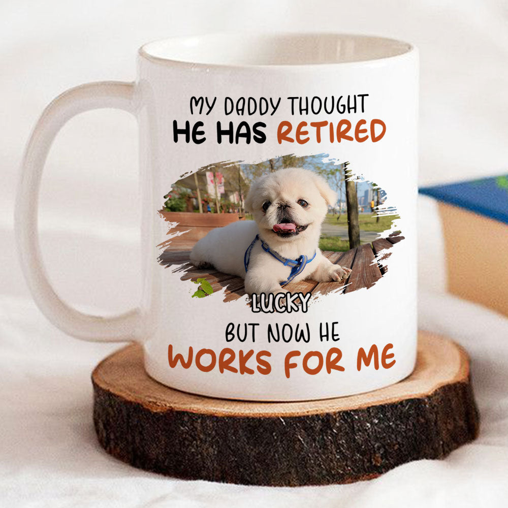 Custom Photo Christmas Birthday Gifts For Dog Mom, Dog Lovers • Work For Me Photo - Personalized Coffee Mug
