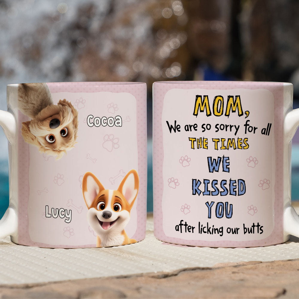 Custom Mother's Father's day Birthday Gifts For Dog Lovers • Licking The Butt - Personalized Coffee Mug