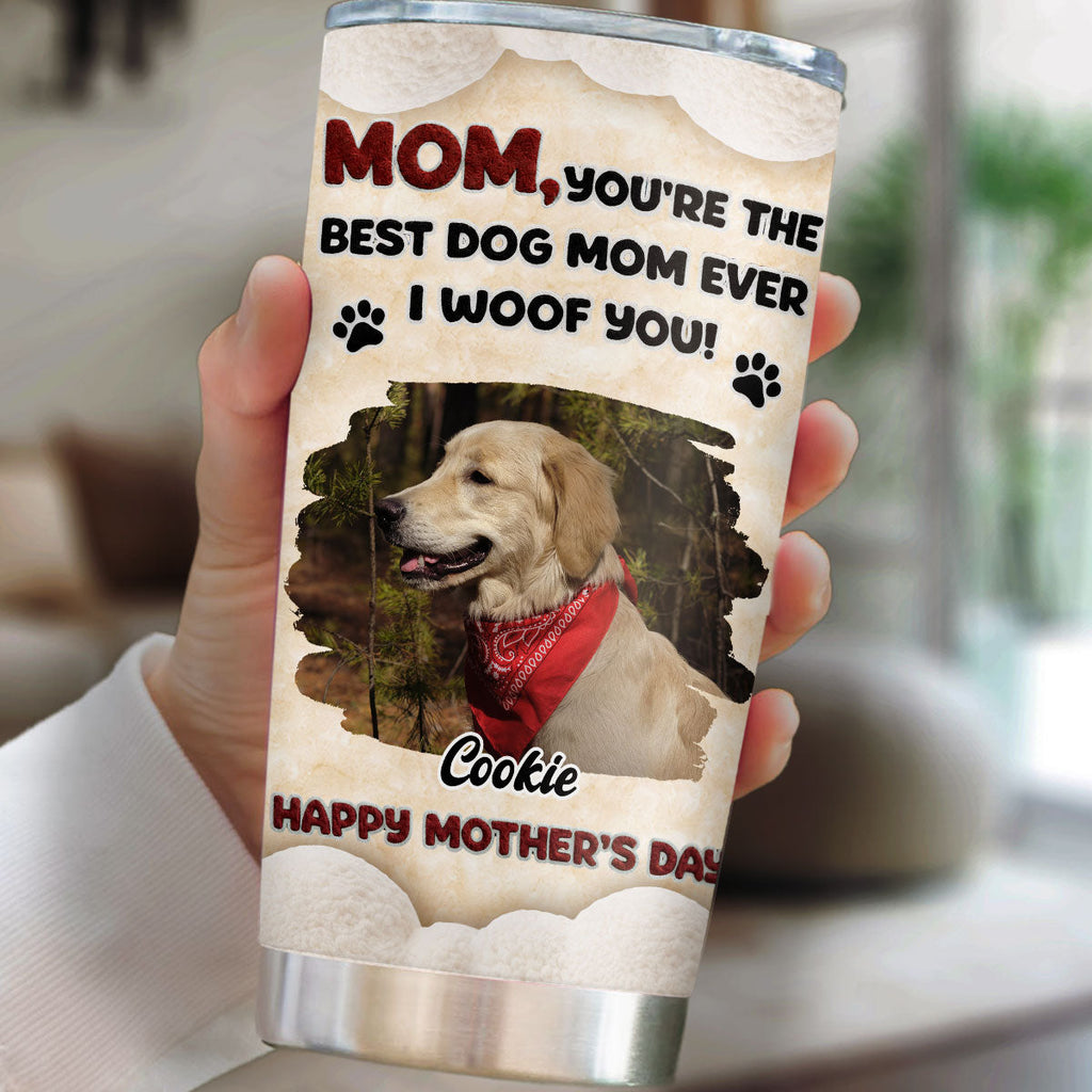 Custom Photo Mother's day Birthday Gifts For Dog Mom, Dog Lovers • Favorite Mom Of Dog Photo - Personalized 3D Effect Tumbler