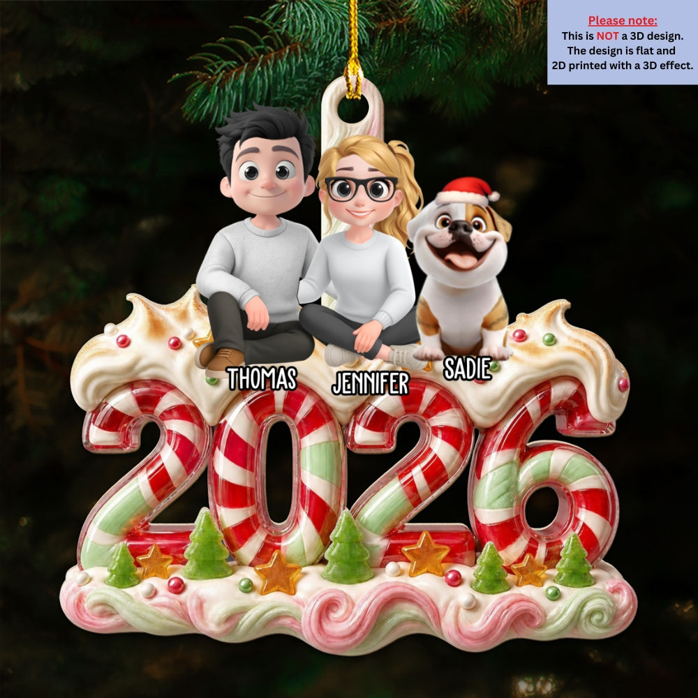 Custom Christmas Decor Home Birthday Gifts For Dog Lovers • A Very Sweet Christmas - Personalized 3D Effect Wood Ornament