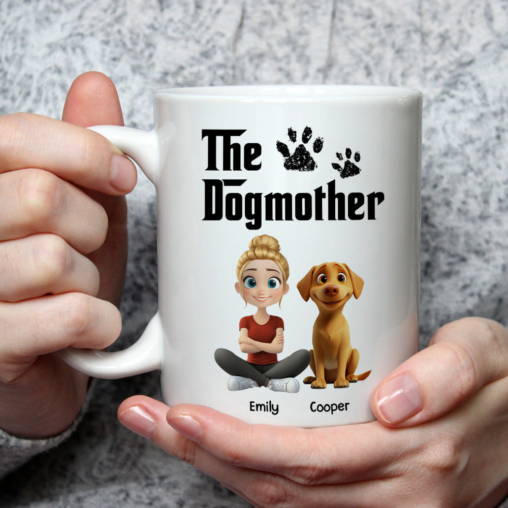Custom Christmas Birthday Gifts For Dog Mom, Dog Lovers • White Cool Dog Mother - Personalized Coffee Mug