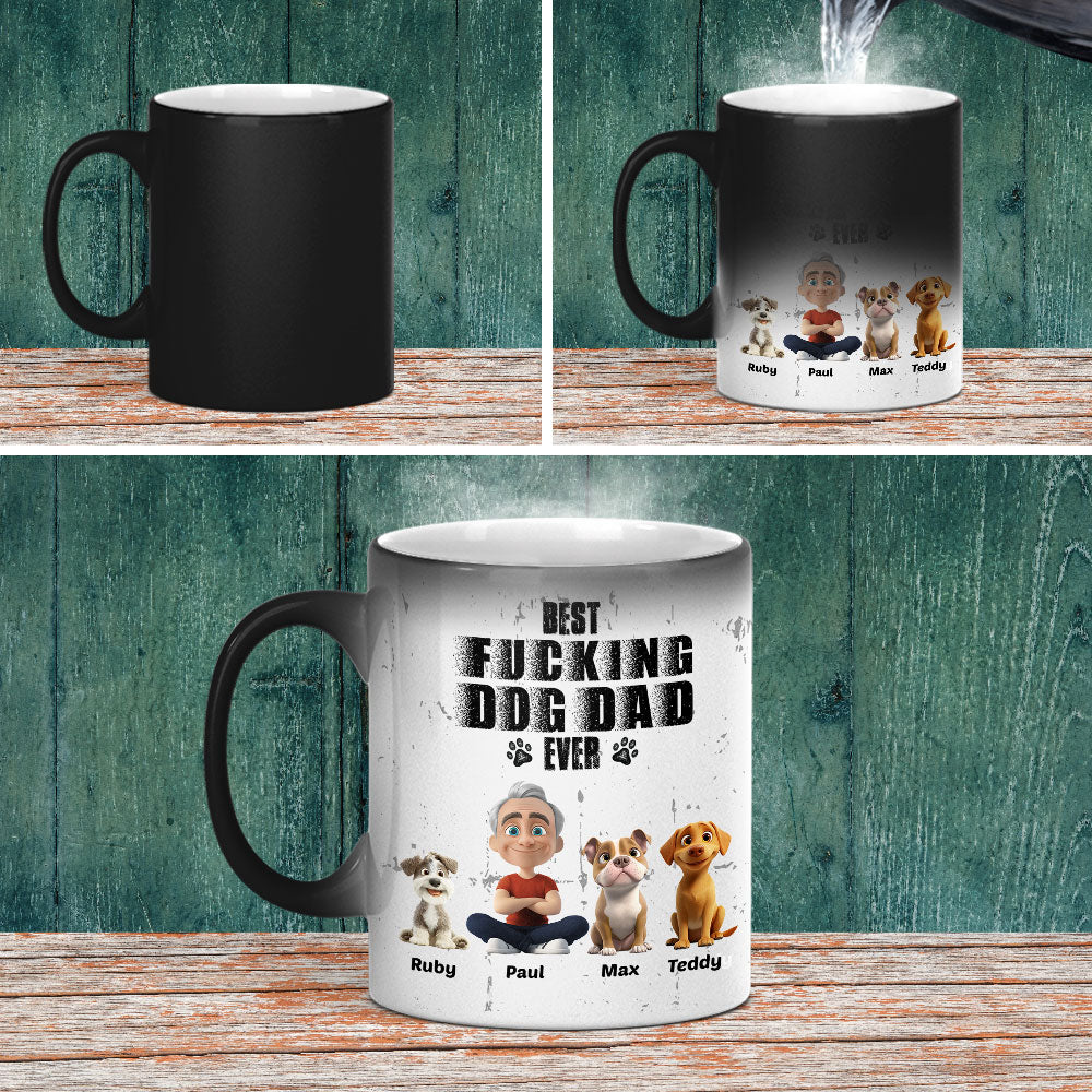 Custom Father's day Birthday Gifts For Dog Dad, Dog Lovers • Best Dad Ever - Personalized Color Changing Mug
