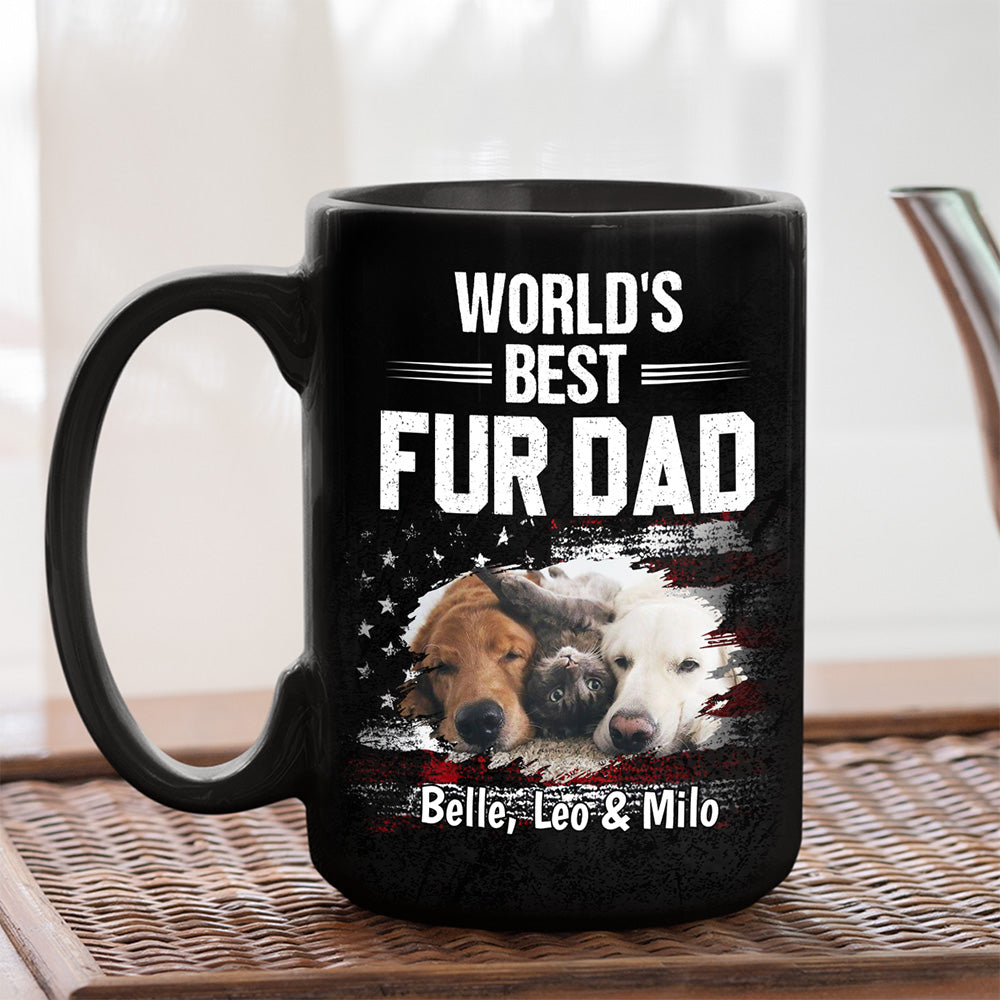 Custom Photo Father's day Birthday Gifts For Pet Dad, Pet Lovers • World Best Pet Dad Photo - Personalized Coffee Mug