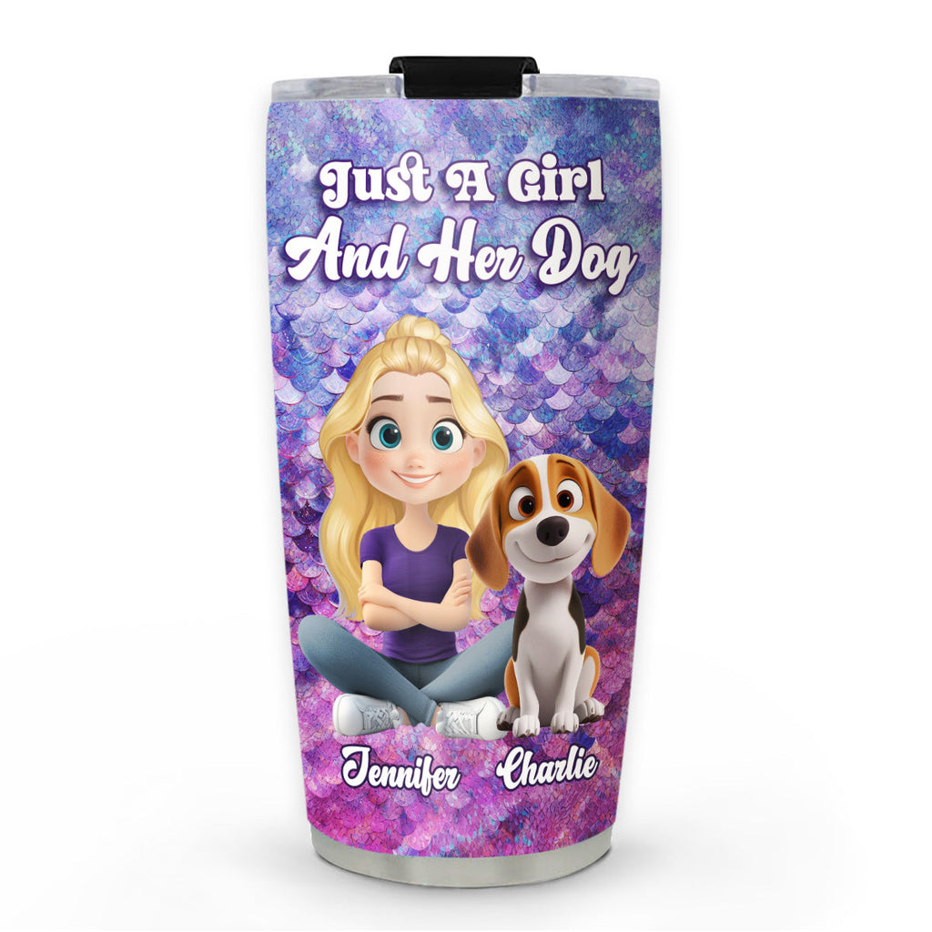 Custom Christmas Birthday Gifts For Dog Mom, Dog Lovers • Sequin Effect Dog Mom - Personalized 3D Effect Tumbler
