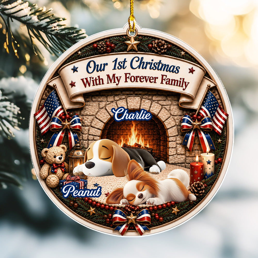Custom Christmas Decor Home Birthday Gifts For Dog Mom, Dog Lovers • First Christmas Loved - Personalized Acrylic Ornament