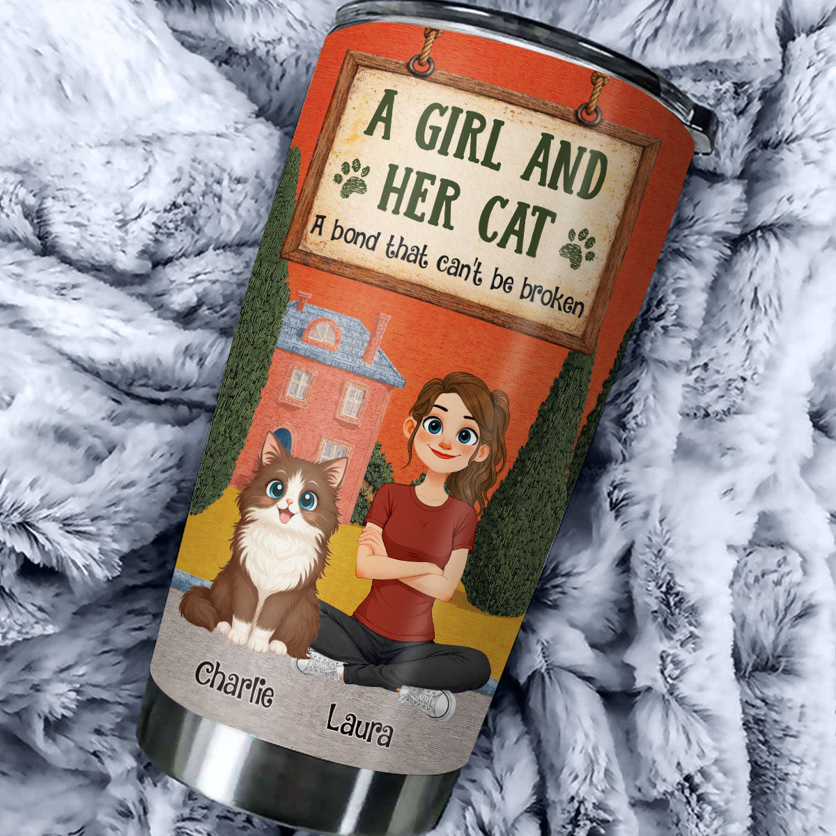 Custom Christmas Birthday Gifts For Cat Mom, Cat Lovers • In The Storybook Cat Mom Era - Personalized Tumbler