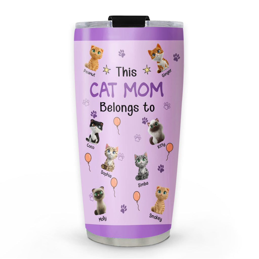 Custom Mother's day Birthday Gifts For Cat Mom, Cat Lovers • This Cat Mom Is Ours - Personalized Tumbler