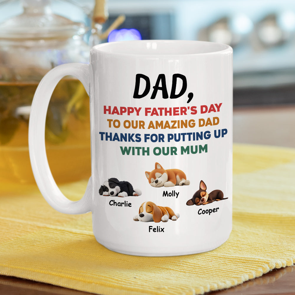 Custom Father's day Birthday Gifts For Dog Dad, Dog Lovers • Happy Father Day - Personalized Coffee Mug