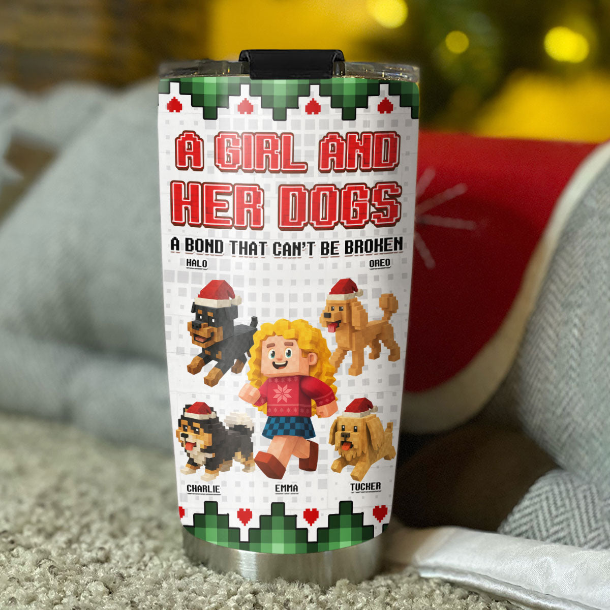 Custom Christmas Birthday Gifts For Dog Lovers • Me And My Dog Christmas - Personalized Tumbler