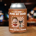 I Like Beer - Personalized Leather Can Cooler Holder