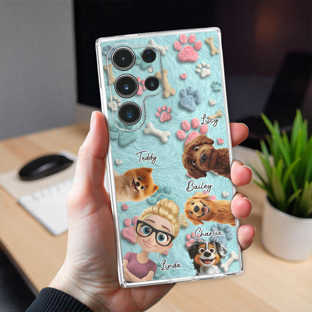 Lovely Dog And Human Cartoon - Personalized Phone Case