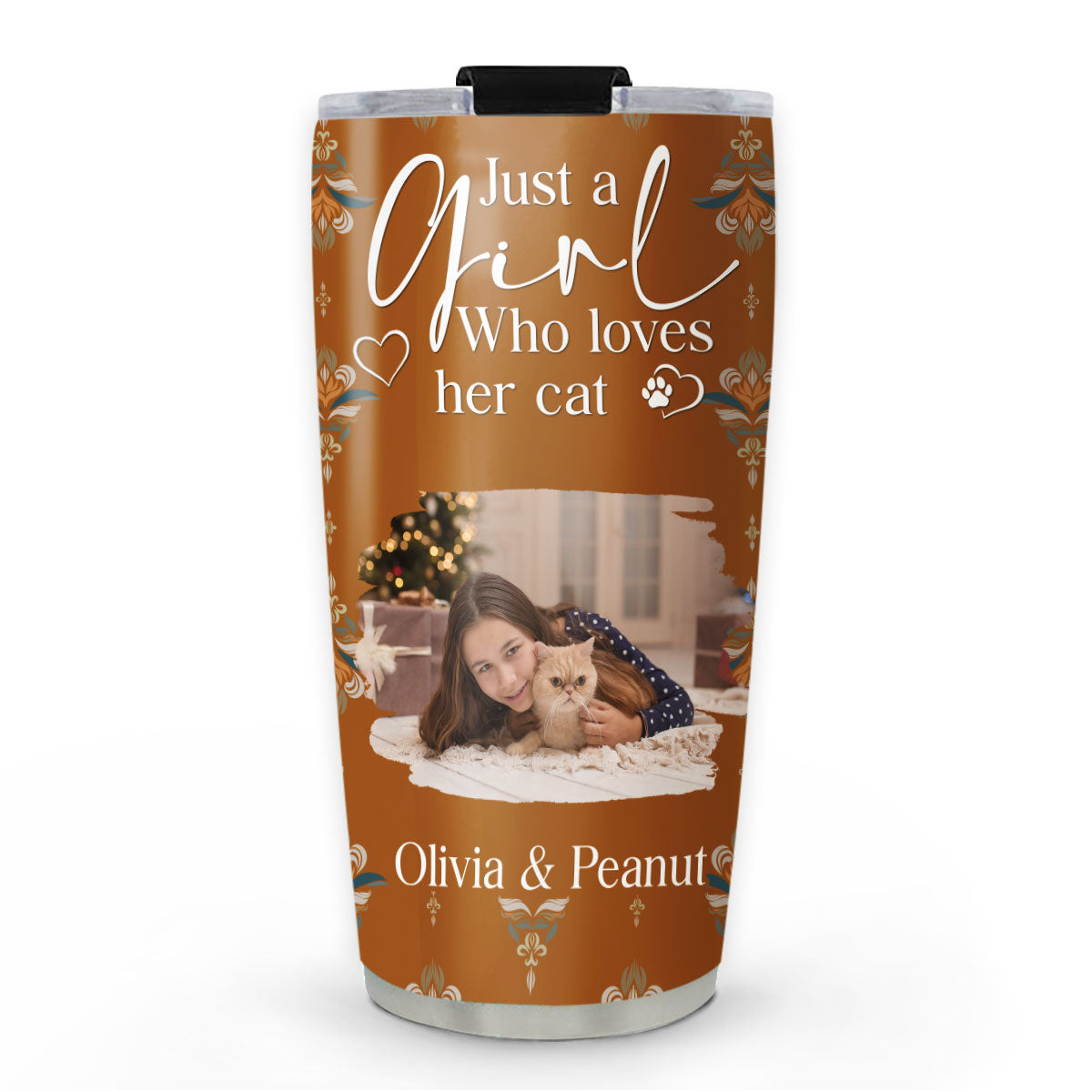 Custom Photo Christmas Birthday Gifts For Pet Mom, Pet Lovers • Stay Here With Cats Photo - Personalized Tumbler