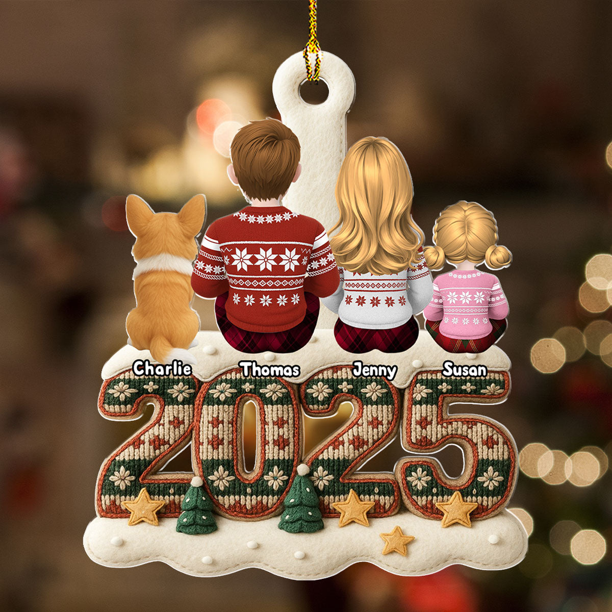 Custom Christmas Decor Home Birthday Gifts For Dog Lovers • Merry Christmas And Happy New Year - Personalized Acrylic Ornament