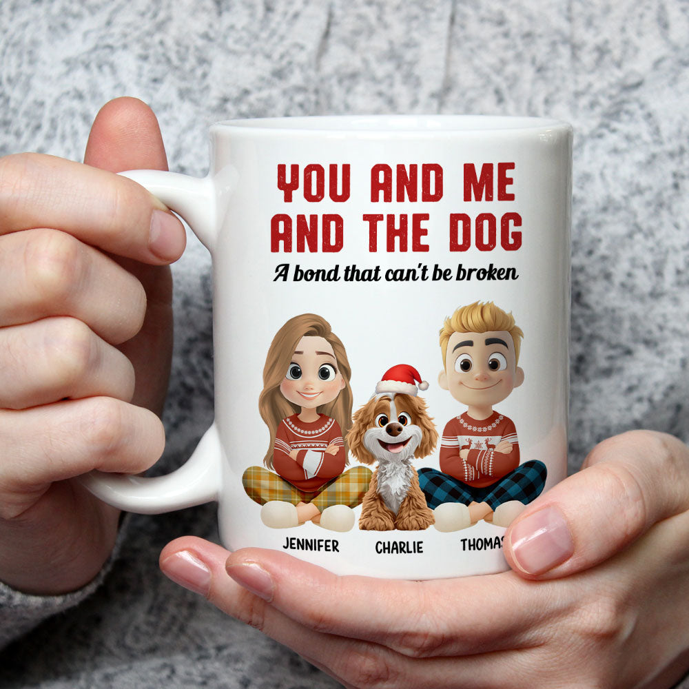 Custom Christmas Birthday Gifts For Dog Lovers • You Me And The Dog Snow Ver - Personalized Coffee Mug