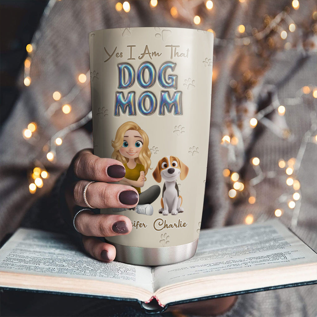 Custom Christmas Birthday Gifts For Dog Mom, Dog Lovers • Heart On You - Personalized 3D Effect Tumbler