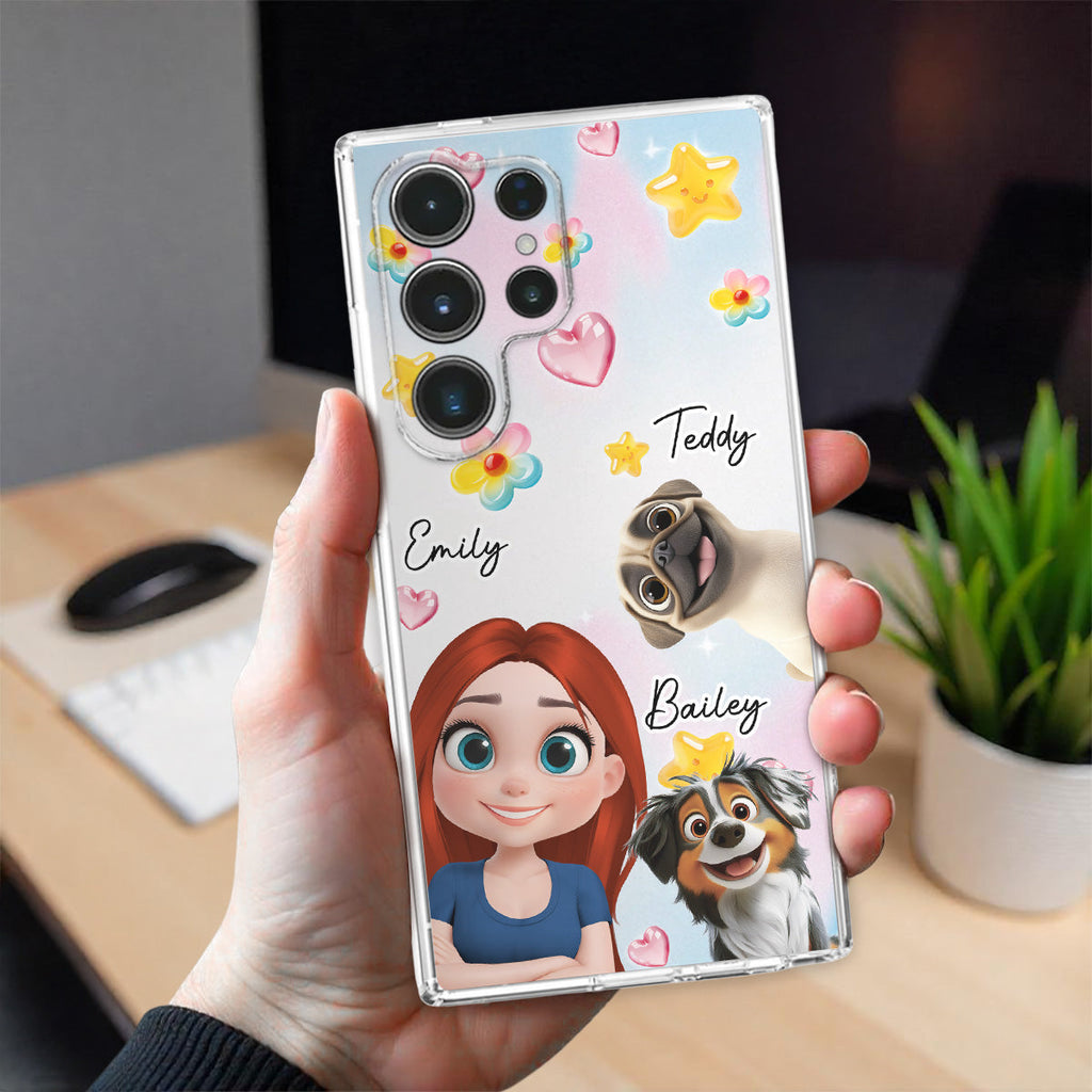 Sweet Girl Love Dogs - Personalized 3D Effect Phone Case