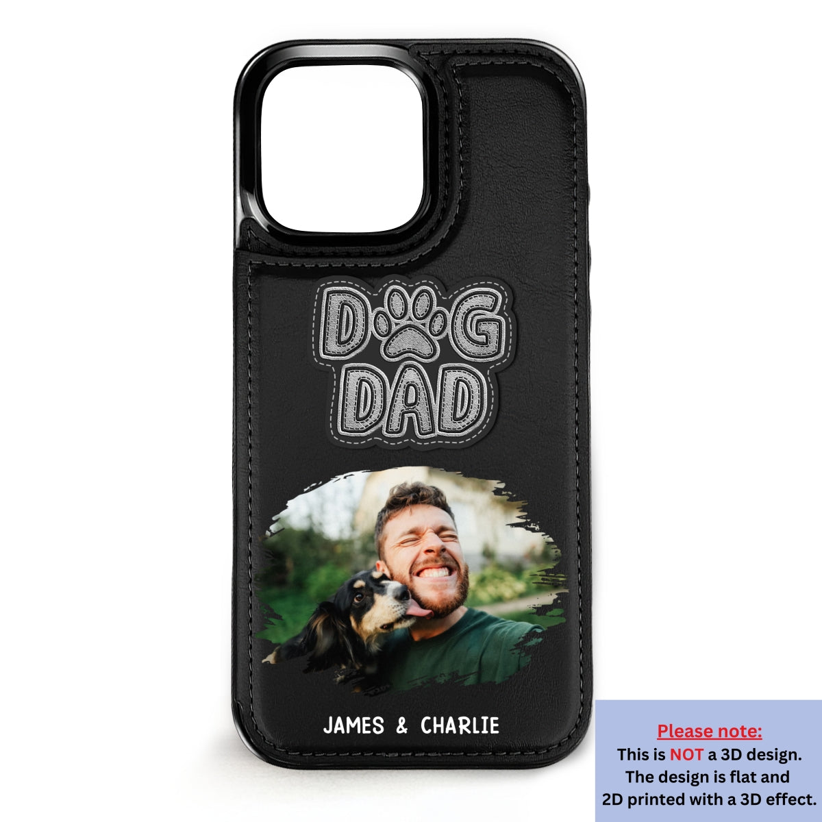 The Dog Dad Photo - Personalized Leather Phone Case